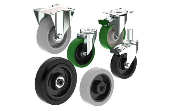 Elastic rubber castors