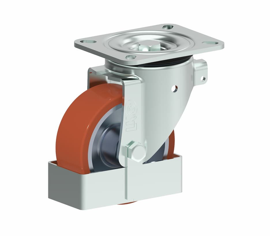 Swivel castor with foot protection guard