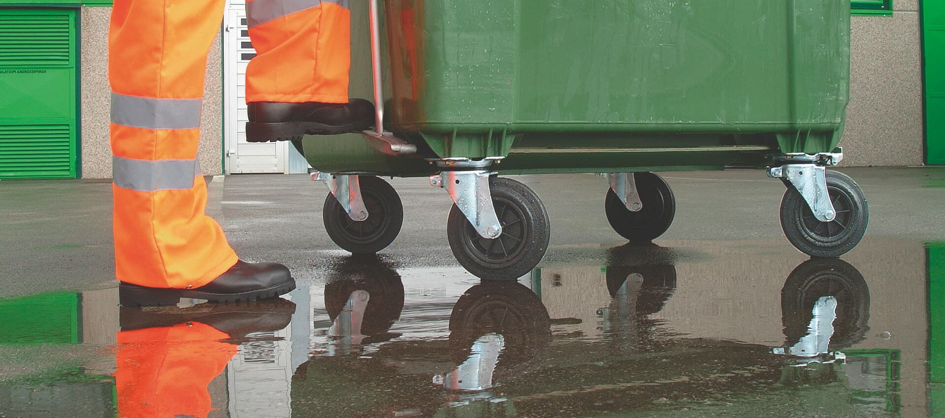 Castors for <strong>4-wheel waste containers</strong>, 160 and 200 mm