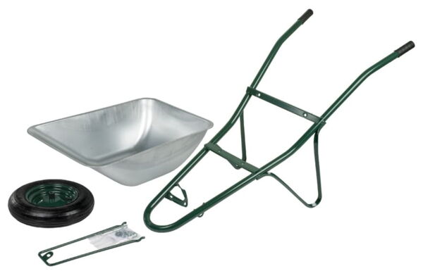 Wheelbarrow 6-924C disassembled for flat-pack shipping