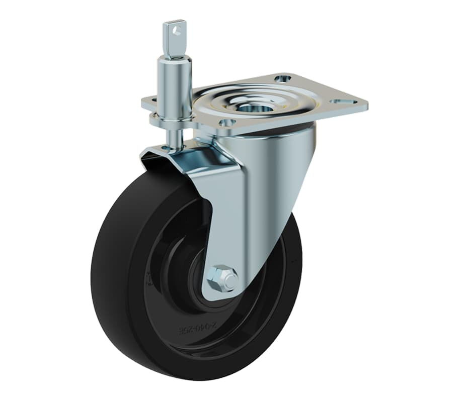 Swivel castor with direction lock